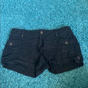 Black cotton shorts